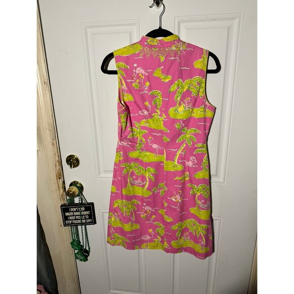 Lilly Pulitzer Women’s Pink Flamingo Palm Tree & Golf Dress - Picture 3 of 5